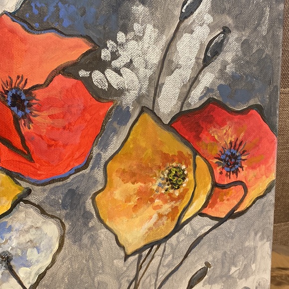 Original Painting on canvas ‘’ Poppies ‘’ acrylic 2023 my Art ❣️ - Picture 3 of 4